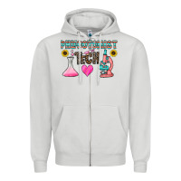 Dove Grey phlebotomist tech Zipper Hoodie - CowhideDigitalArt