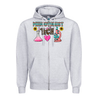 Heather Grey phlebotomist tech Zipper Hoodie - CowhideDigitalArt