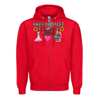 Red phlebotomist tech Zipper Hoodie - CowhideDigitalArt