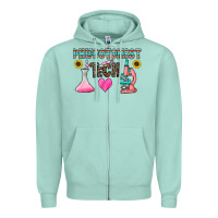 Seafoam phlebotomist tech Zipper Hoodie - CowhideDigitalArt