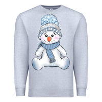 Heather Grey winter snowman Premium Sweatshirt - AdoDesignShop