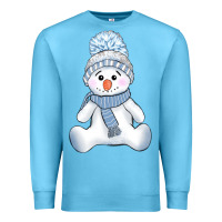 Ocean Blue winter snowman Premium Sweatshirt - AdoDesignShop