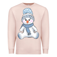 Pale Pink winter snowman Premium Sweatshirt - AdoDesignShop
