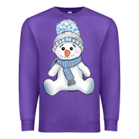 Purple winter snowman Premium Sweatshirt - AdoDesignShop