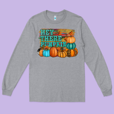 Hey There Pumpkin Long Sleeve Tee Designed By Ranaportraitstore