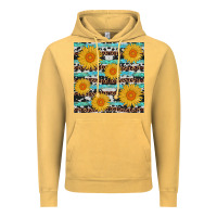 Vintage Mustard sunflower western seamless revize Vintage Hoodie - AdoDesignShop