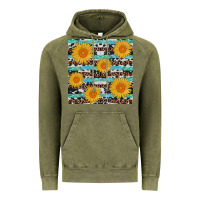 Vintage Olive sunflower western seamless revize Vintage Hoodie - AdoDesignShop