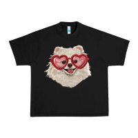 White Pomeranian With Love Glasses Urban Heavy Tee | Teevron