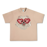 Burro white pomeranian with love glasses Urban Heavy Tee - RanaPortraitStore