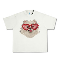 Pistachio white pomeranian with love glasses Urban Heavy Tee - RanaPortraitStore