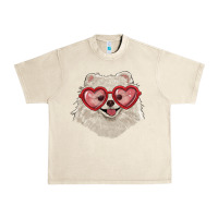 Sandshell white pomeranian with love glasses Urban Heavy Tee - RanaPortraitStore