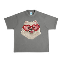 Tornado white pomeranian with love glasses Urban Heavy Tee - RanaPortraitStore