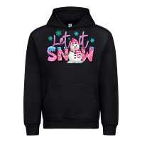 Black let it snow pink christmas snowman Urban Hoodie - MaliasSmallBusiness