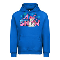 Cobalt let it snow pink christmas snowman Urban Hoodie - MaliasSmallBusiness
