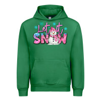 Emerald let it snow pink christmas snowman Urban Hoodie - MaliasSmallBusiness