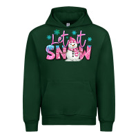 Forest Green let it snow pink christmas snowman Urban Hoodie - MaliasSmallBusiness