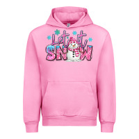 Fuchsia Pink let it snow pink christmas snowman Urban Hoodie - MaliasSmallBusiness