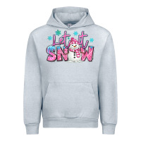 Heather Grey let it snow pink christmas snowman Urban Hoodie - MaliasSmallBusiness