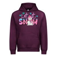 Mauve Wine let it snow pink christmas snowman Urban Hoodie - MaliasSmallBusiness