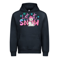 Navy let it snow pink christmas snowman Urban Hoodie - MaliasSmallBusiness