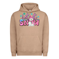 Pigment Burro let it snow pink christmas snowman Urban Hoodie - MaliasSmallBusiness