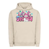 Pigment French Oak let it snow pink christmas snowman Urban Hoodie - MaliasSmallBusiness