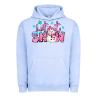 Let It Snow Pink Christmas Snowman Urban Hoodie | Teevron
