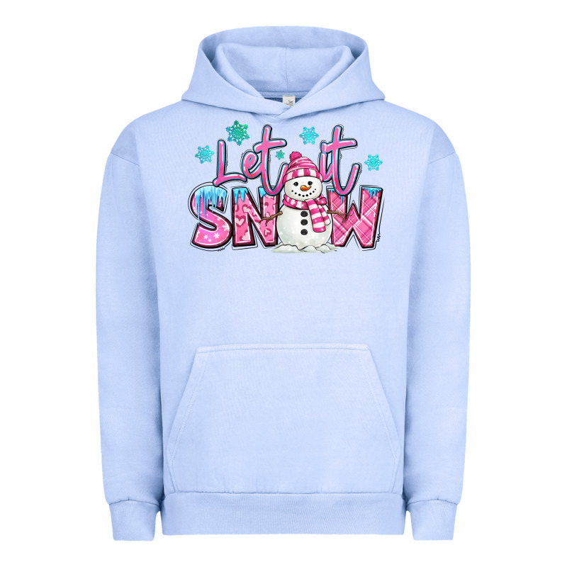 Let It Snow Pink Christmas Snowman Urban Hoodie by MaliasSmallBusiness | Teevron