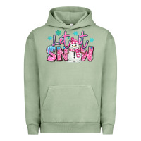 Pigment Oil Green let it snow pink christmas snowman Urban Hoodie - MaliasSmallBusiness