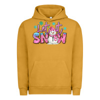 Pigment Peanut Butter let it snow pink christmas snowman Urban Hoodie - MaliasSmallBusiness