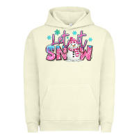 Pigment Pistachio let it snow pink christmas snowman Urban Hoodie - MaliasSmallBusiness