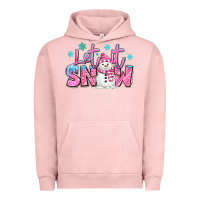 Pigment Salmon let it snow pink christmas snowman Urban Hoodie - MaliasSmallBusiness