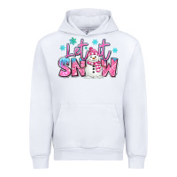 White let it snow pink christmas snowman Urban Hoodie - MaliasSmallBusiness