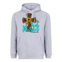 Heather Grey he has risen Heavyweight Hoodie - JahusDesignShop