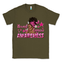 Army Green Breast Cancer Awareness with Afro Woman Classic Tee - texasbilliewilder