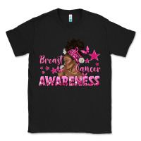 Black Breast Cancer Awareness with Afro Woman Classic Tee - texasbilliewilder