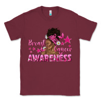 Burgundy Breast Cancer Awareness with Afro Woman Classic Tee - texasbilliewilder