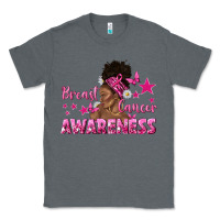 Charcoal Heather Breast Cancer Awareness with Afro Woman Classic Tee - texasbilliewilder