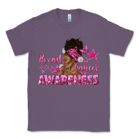 Lavender Breast Cancer Awareness with Afro Woman Classic Tee - texasbilliewilder