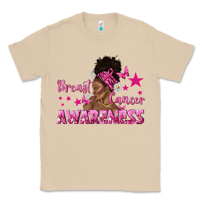 Breast Cancer Awareness With Afro Woman Classic Tee by texasbilliewilder | Teevron