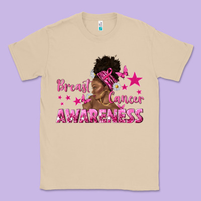 Breast Cancer Awareness With Afro Woman Classic Tee Designed By Texasbilliewilder