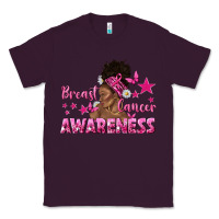 Plum Breast Cancer Awareness with Afro Woman Classic Tee - texasbilliewilder