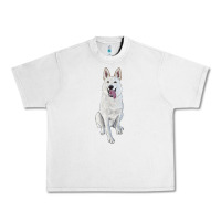 Lunar Rock Hand Drawing White Shepherd Urban Heavy Tee - RanaPortraitStore