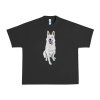 Pigment Black Hand Drawing White Shepherd Urban Heavy Tee - RanaPortraitStore