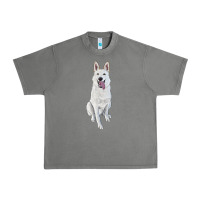 Tornado Hand Drawing White Shepherd Urban Heavy Tee - RanaPortraitStore