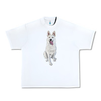 White Hand Drawing White Shepherd Urban Heavy Tee - RanaPortraitStore