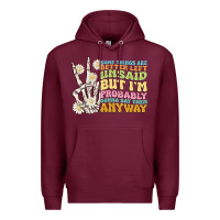 Burgundy some things are better left unsaid Premium Hoodie - MaliasSmallBusiness