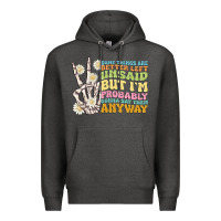 Charcoal Heather some things are better left unsaid Premium Hoodie - MaliasSmallBusiness