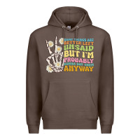 Coffee some things are better left unsaid Premium Hoodie - MaliasSmallBusiness