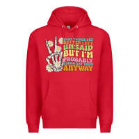 Red some things are better left unsaid Premium Hoodie - MaliasSmallBusiness